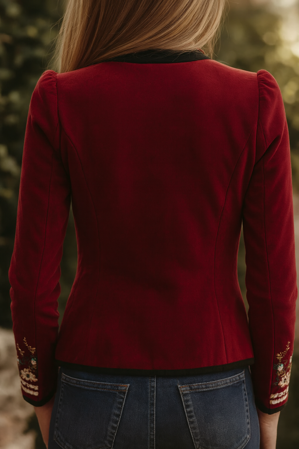 Vintage Stand Collar Floral Embroidered Jacket