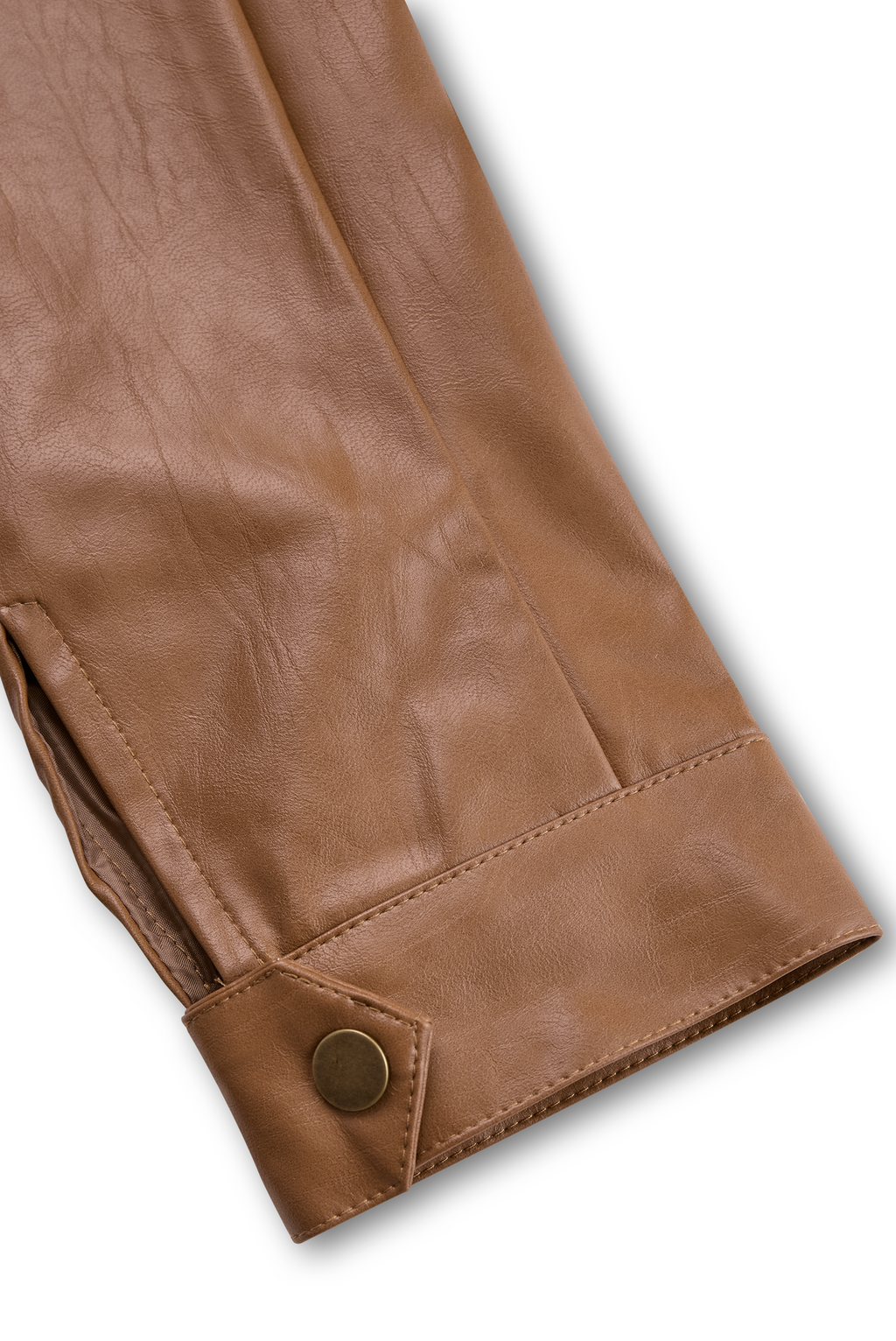 Women's Vintage Lapel Zipper Faux Leather Jacket