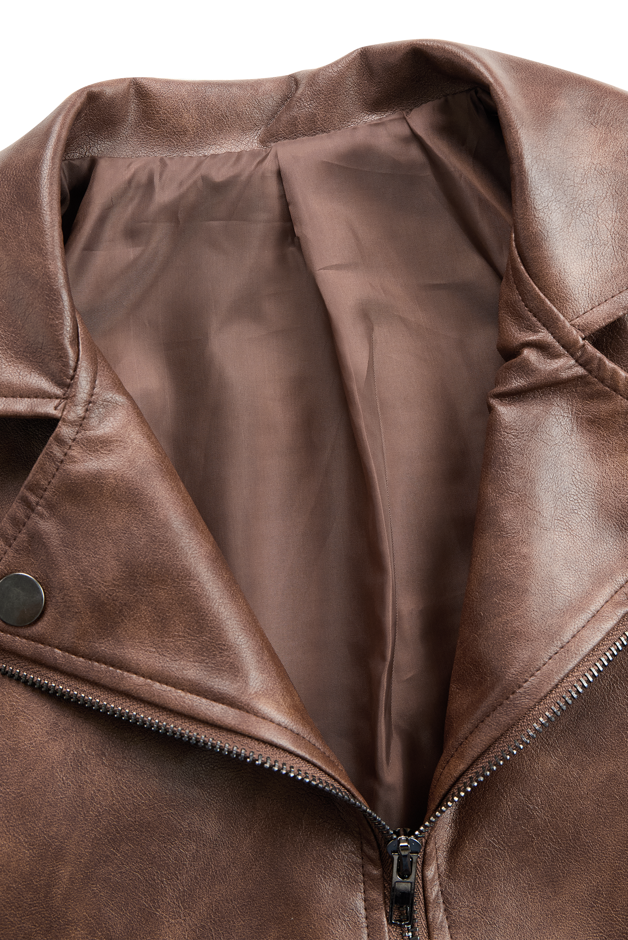 Women's Lapel Vintage Faux Leather Jacket