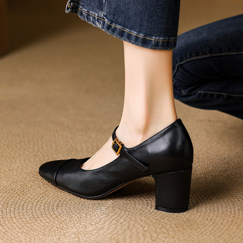 Estelle Genuine Leather Heels