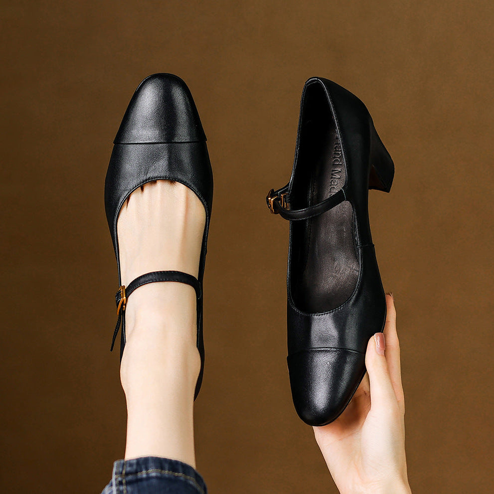 Estelle Genuine Leather Heels