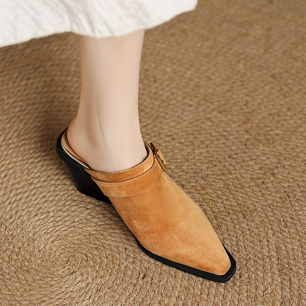 Noellea Suede Heeled Mules